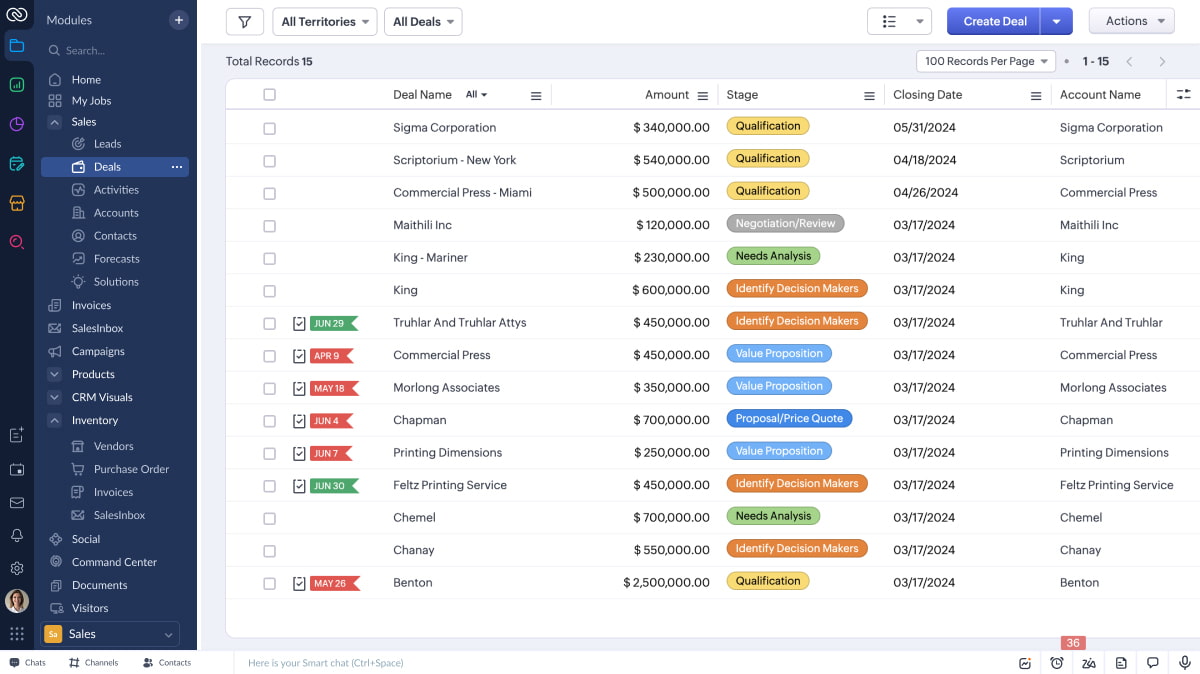 zoho crm pluzm